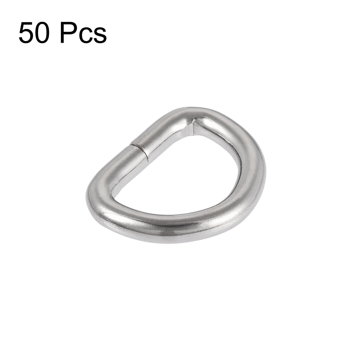 uxcell Uxcell Metal D Ring 0.51"(13mm) D-Rings Buckle for Hardware Bags Belts Craft DIY Accessories Silver Tone 50pcs