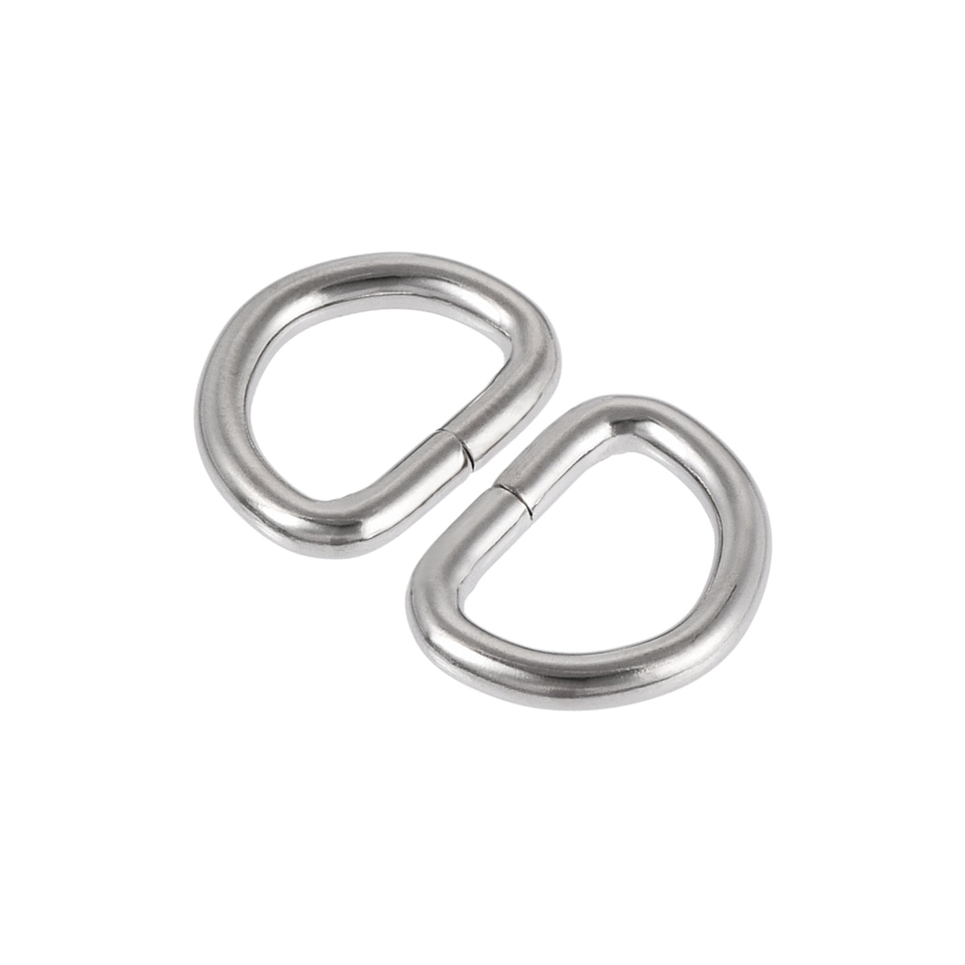 uxcell Uxcell Metal D Ring 0.51"(13mm) D-Rings Buckle for Hardware Bags Belts Craft DIY Accessories Silver Tone 50pcs