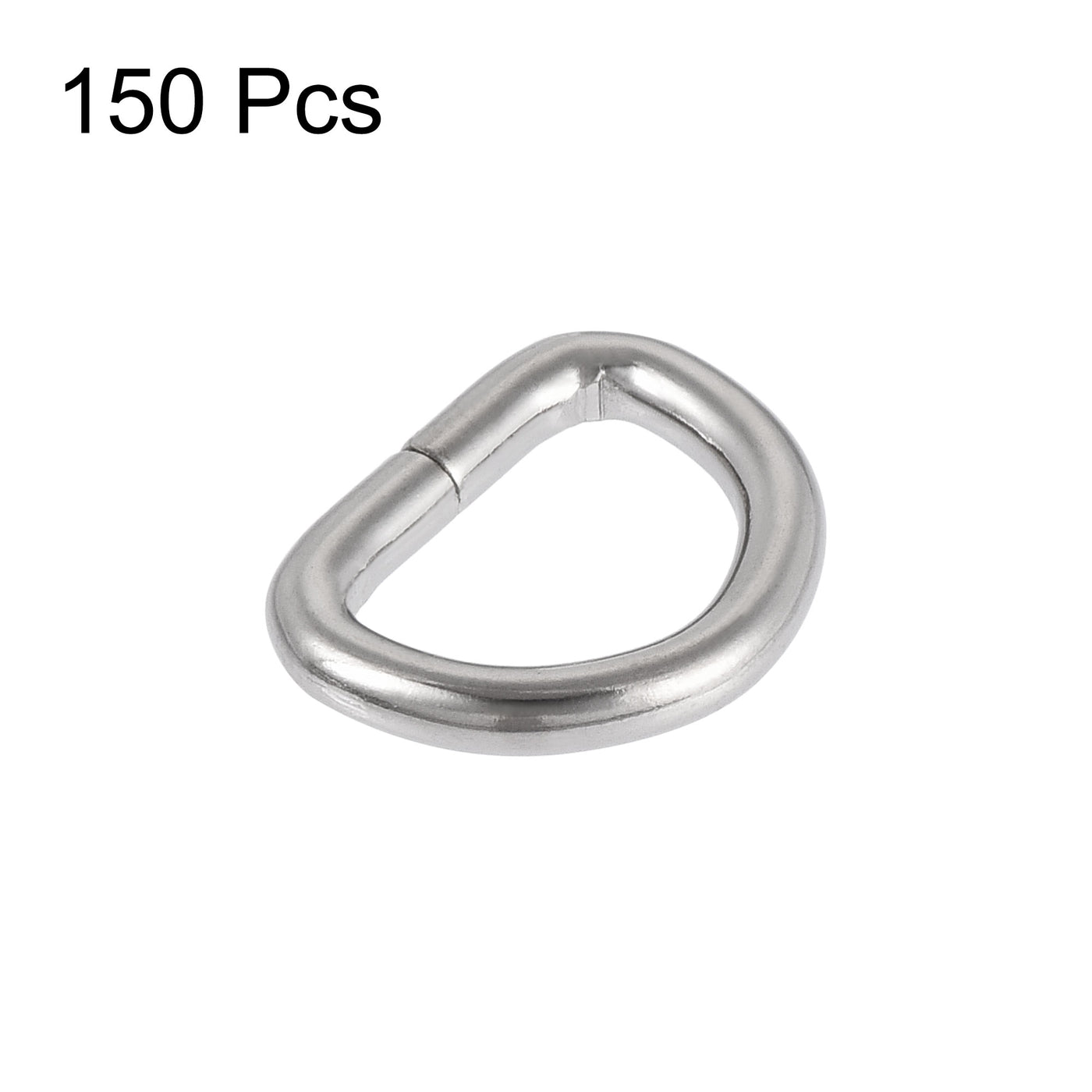 uxcell Uxcell Metal D Ring 0.51"(13mm) D-Rings Buckle for Hardware Bags Belts Craft DIY Accessories Silver Tone 150pcs
