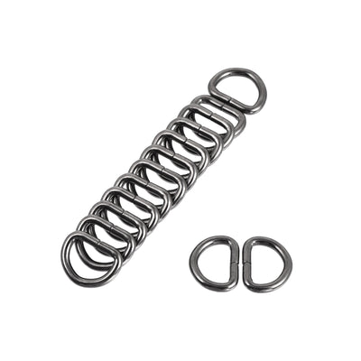 Harfington Uxcell Metal D Ring 0.51"(13mm) D-Rings Buckle for Hardware Bags Belts Craft DIY Accessories Black 50pcs