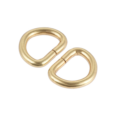Harfington Uxcell Metal D Ring 0.51"(13mm) D-Rings Buckle for Hardware Bags Belts Craft DIY Accessories Gold Tone 50pcs
