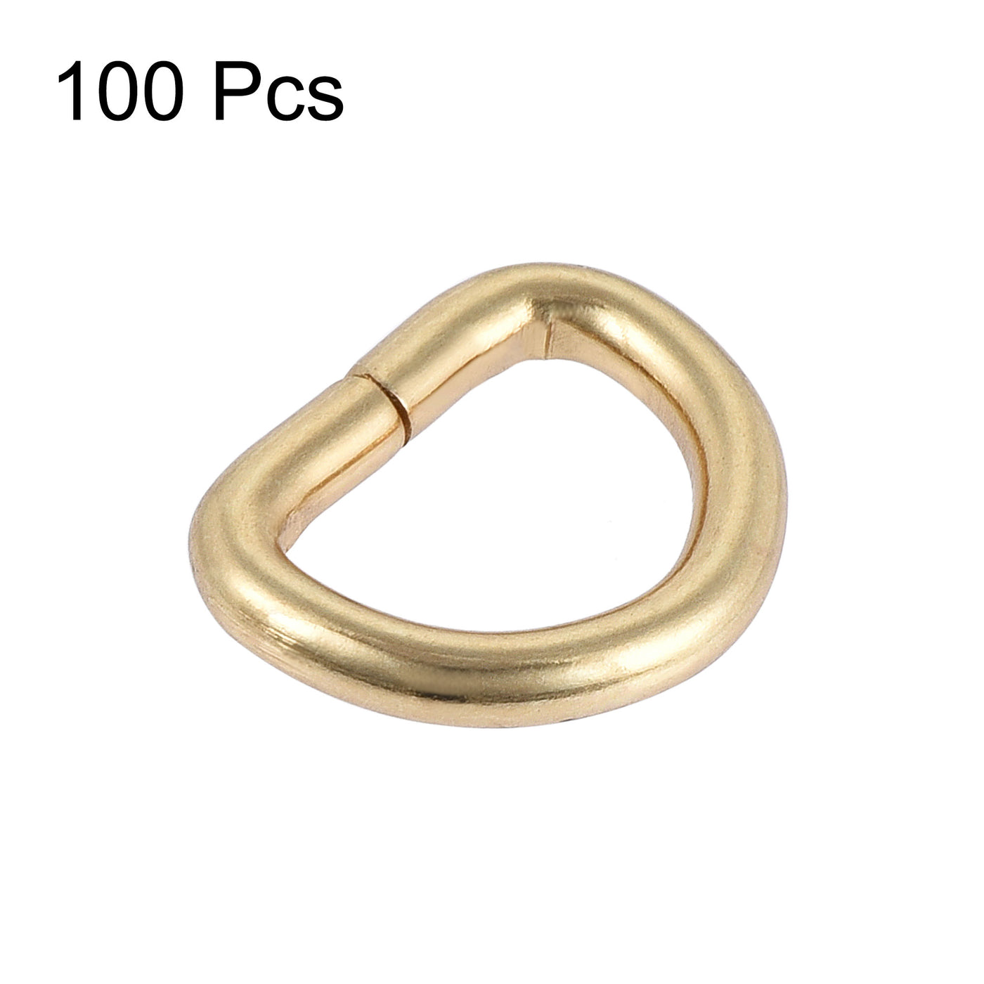 uxcell Uxcell Metal D Ring 0.51"(13mm) D-Rings Buckle for Hardware Bags Belts Craft DIY Accessories Gold Tone 100pcs