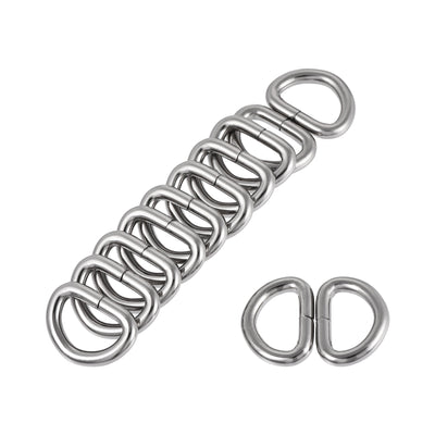 Harfington Uxcell Metal D Ring 0.63"(16mm) D-Rings Buckle for Hardware Bags Belts Craft DIY Accessories Silver Tone 100pcs