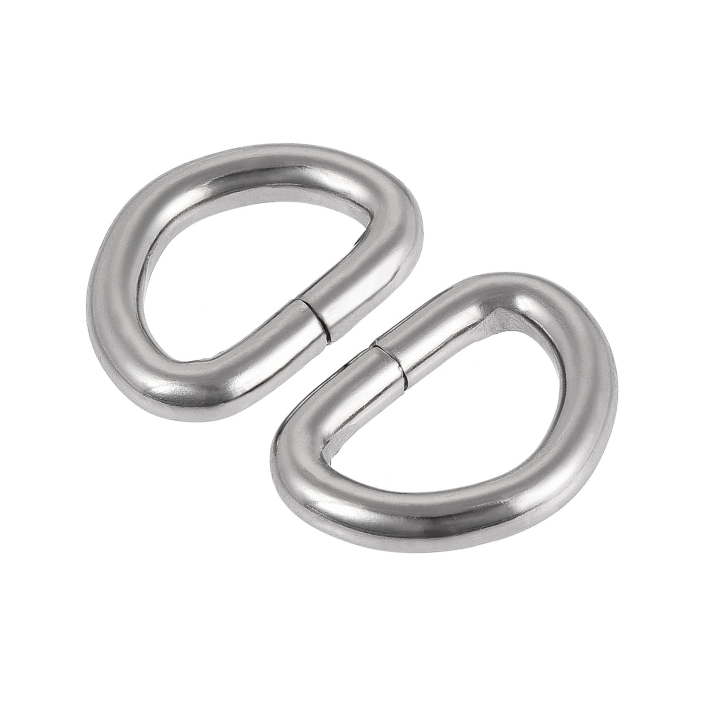 uxcell Uxcell Metal D Ring 0.63"(16mm) D-Rings Buckle for Hardware Bags Belts Craft DIY Accessories Silver Tone 100pcs