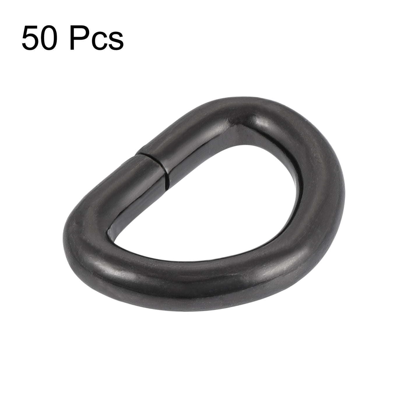 uxcell Uxcell Metal D Ring 0.63"(16mm) D-Rings Buckle for Hardware Bags Belts Craft DIY Accessories Black 50pcs