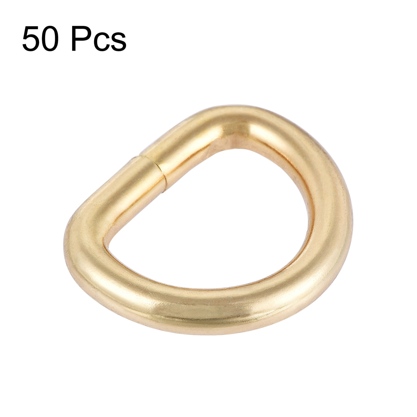 uxcell Uxcell Metal D Ring 0.63"(16mm) D-Rings Buckle for Hardware Bags Belts Craft DIY Accessories Gold Tone 50pcs