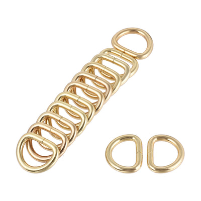Harfington Uxcell Metal D Ring 0.63"(16mm) D-Rings Buckle for Hardware Bags Belts Craft DIY Accessories Gold Tone 50pcs