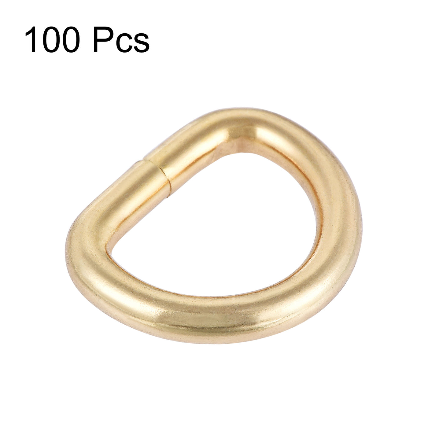 uxcell Uxcell Metal D Ring 0.63"(16mm) D-Rings Buckle for Hardware Bags Belts Craft DIY Accessories Gold Tone 100pcs