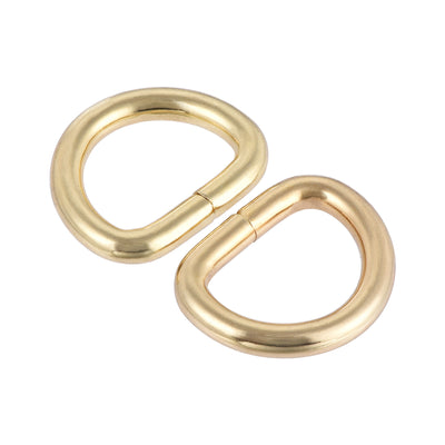 Harfington Uxcell Metal D Ring 0.63"(16mm) D-Rings Buckle for Hardware Bags Belts Craft DIY Accessories Gold Tone 100pcs