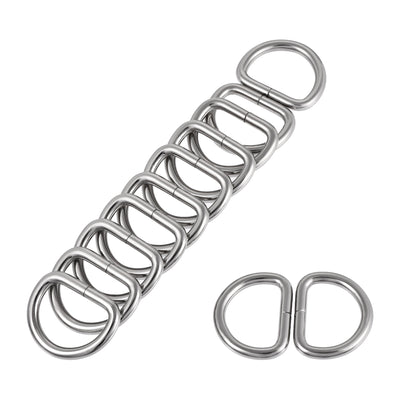 Harfington Uxcell Metal D Ring 0.98"(25mm) D-Rings Buckle for Hardware Bags Belts Craft DIY Accessories Silver Tone 20pcs