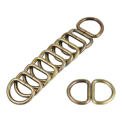 Harfington Uxcell Metal D Ring 0.98"(25mm) D-Rings Buckle for Hardware Bags Belts Craft DIY Accessories Bronze Tone 12pcs
