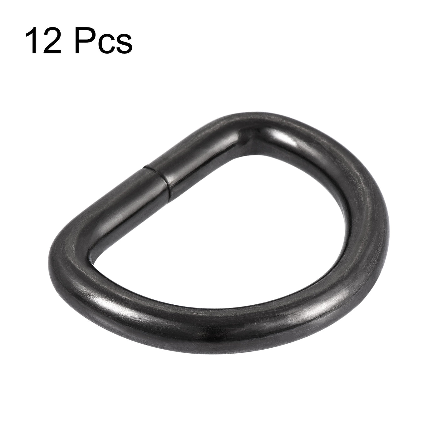 uxcell Uxcell Metal D Ring 0.98"(25mm) D-Rings Buckle for Hardware Bags Belts Craft DIY Accessories Black 12pcs