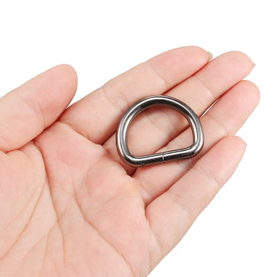 Harfington Uxcell Metal D Ring 0.98"(25mm) D-Rings Buckle for Hardware Bags Belts Craft DIY Accessories Black 20pcs