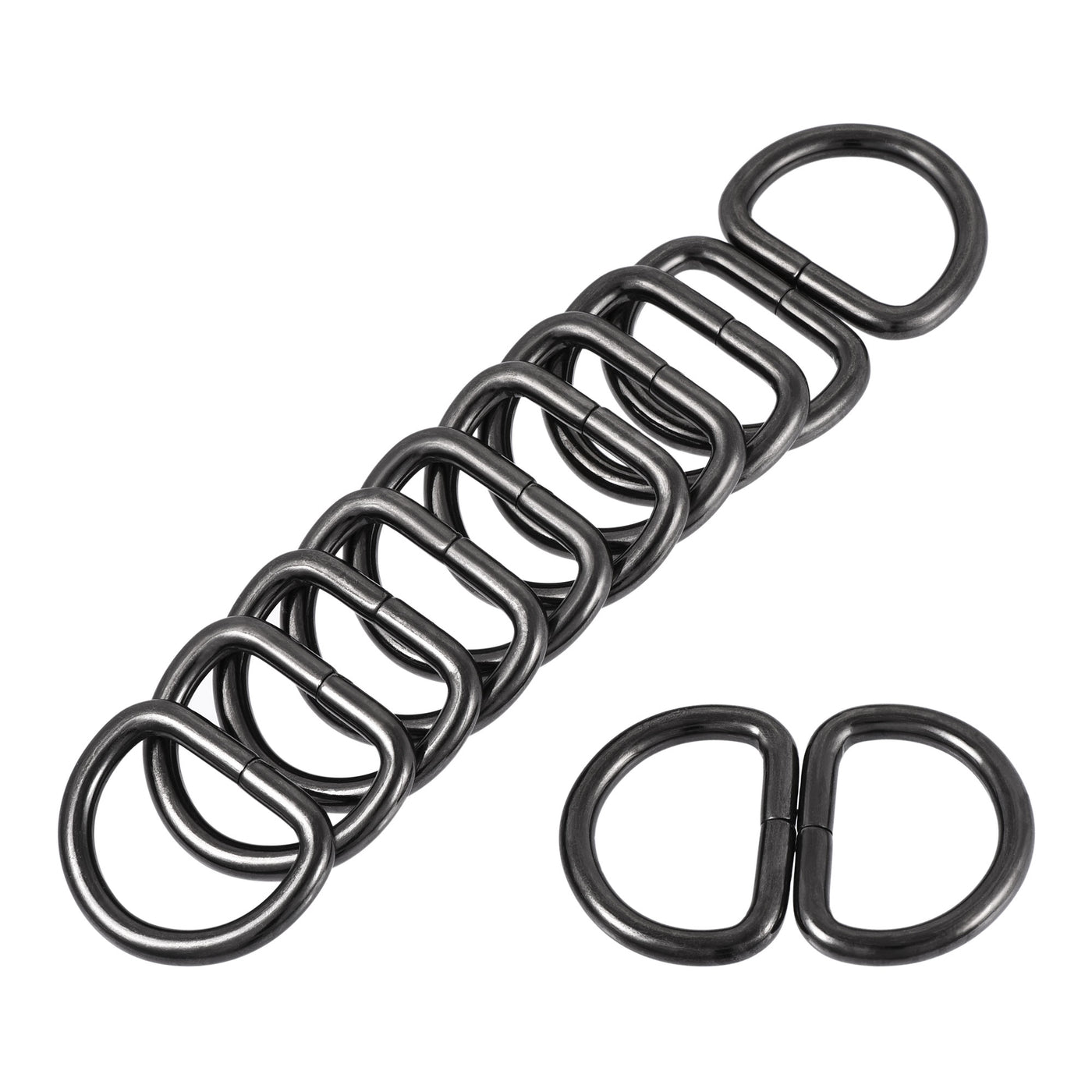 uxcell Uxcell Metal D Ring 0.98"(25mm) D-Rings Buckle for Hardware Bags Belts Craft DIY Accessories Black 50pcs