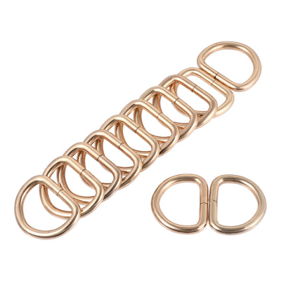Harfington Uxcell Metal D Ring 0.98"(25mm) D-Rings Buckle for Hardware Bags Belts Craft DIY Accessories Gold Tone 12pcs