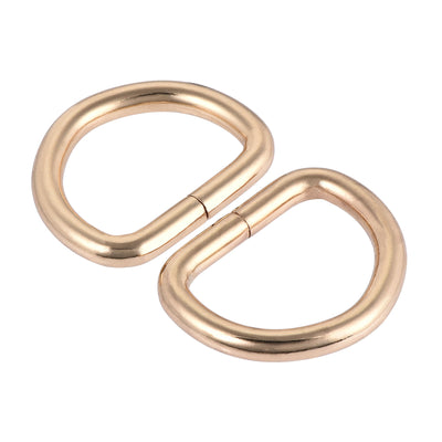 Harfington Uxcell Metal D Ring 0.98"(25mm) D-Rings Buckle for Hardware Bags Belts Craft DIY Accessories Gold Tone 50pcs