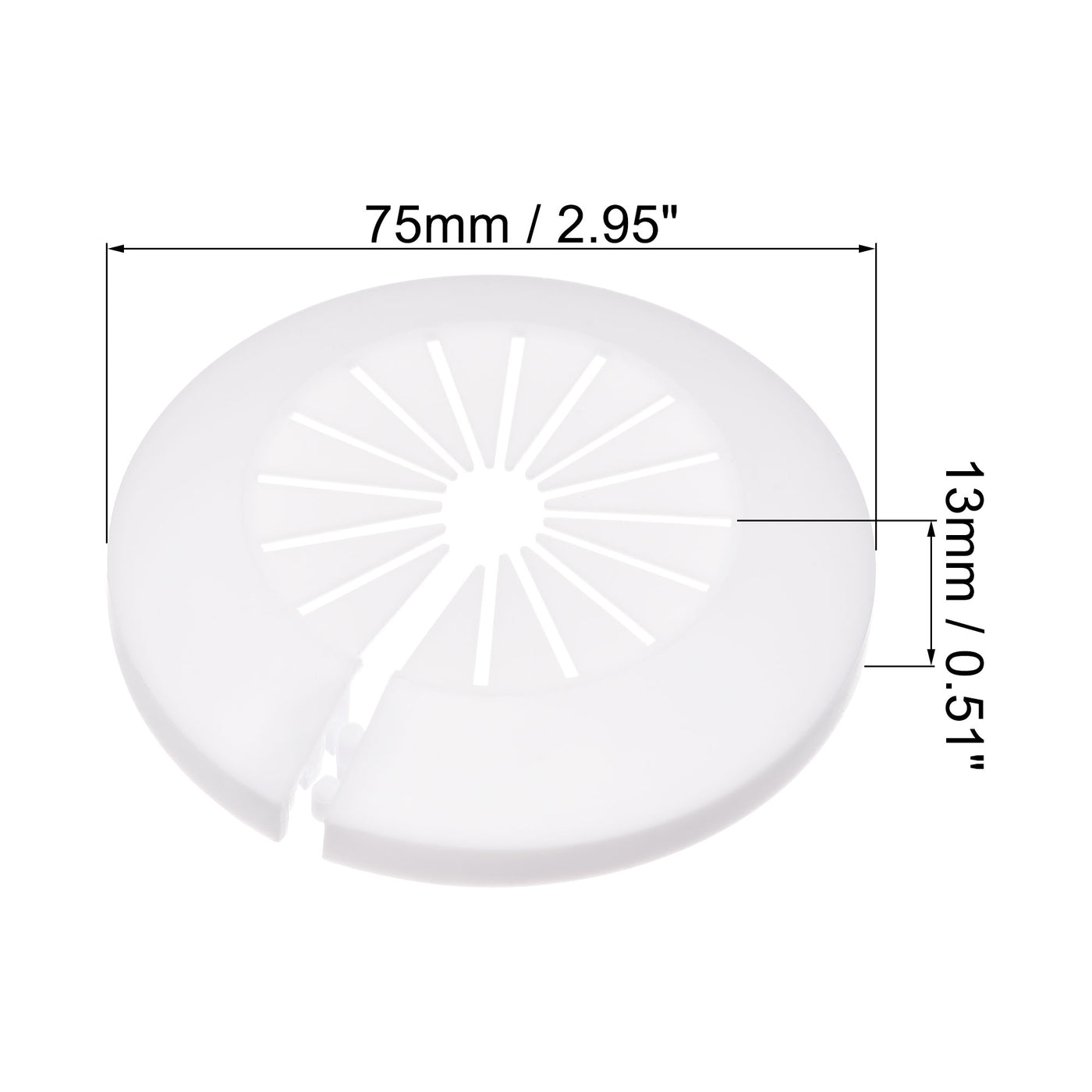 uxcell Uxcell Pipe Cover Decoration, 15mm-40mm PP Water Pipe Drain Line Escutcheon White 12pcs