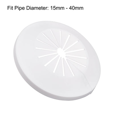 Harfington Uxcell Pipe Cover Decoration, 15mm-40mm PP Water Pipe Drain Line Escutcheon White 12pcs