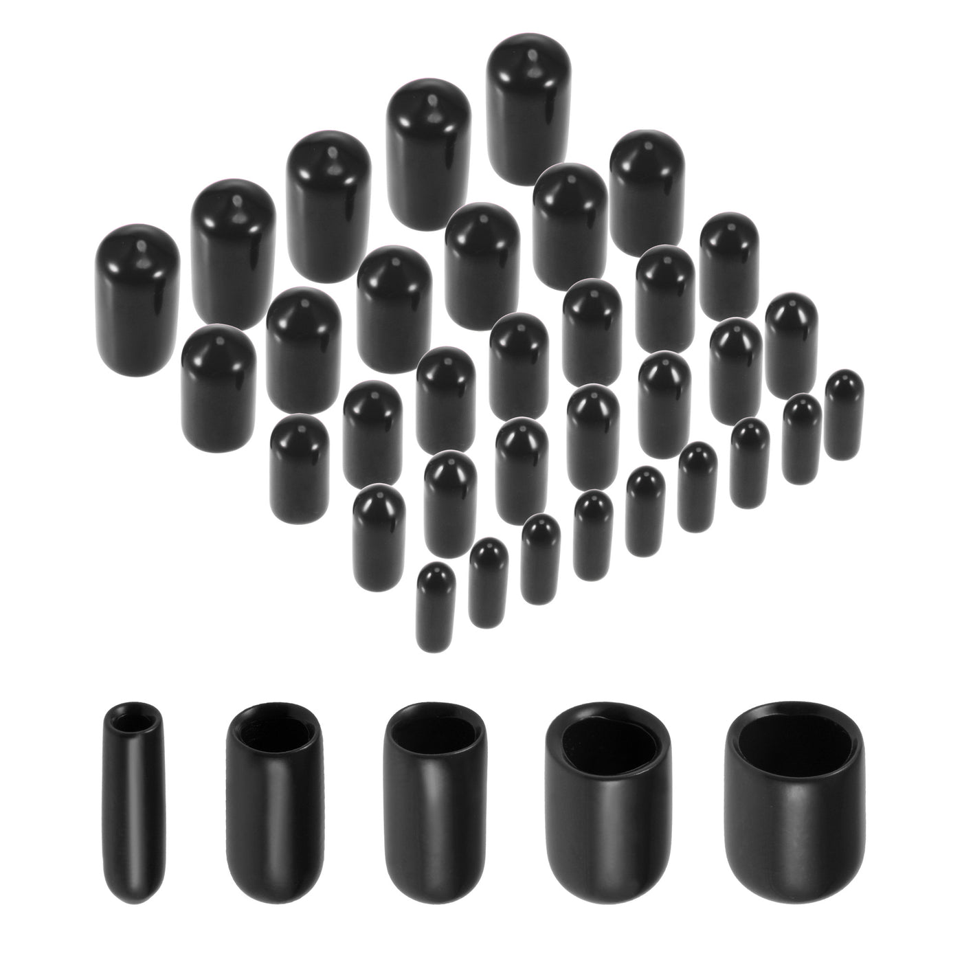 uxcell Uxcell Round Rubber End Caps Vinyl Cover Screw Thread Protector Assortment Kits