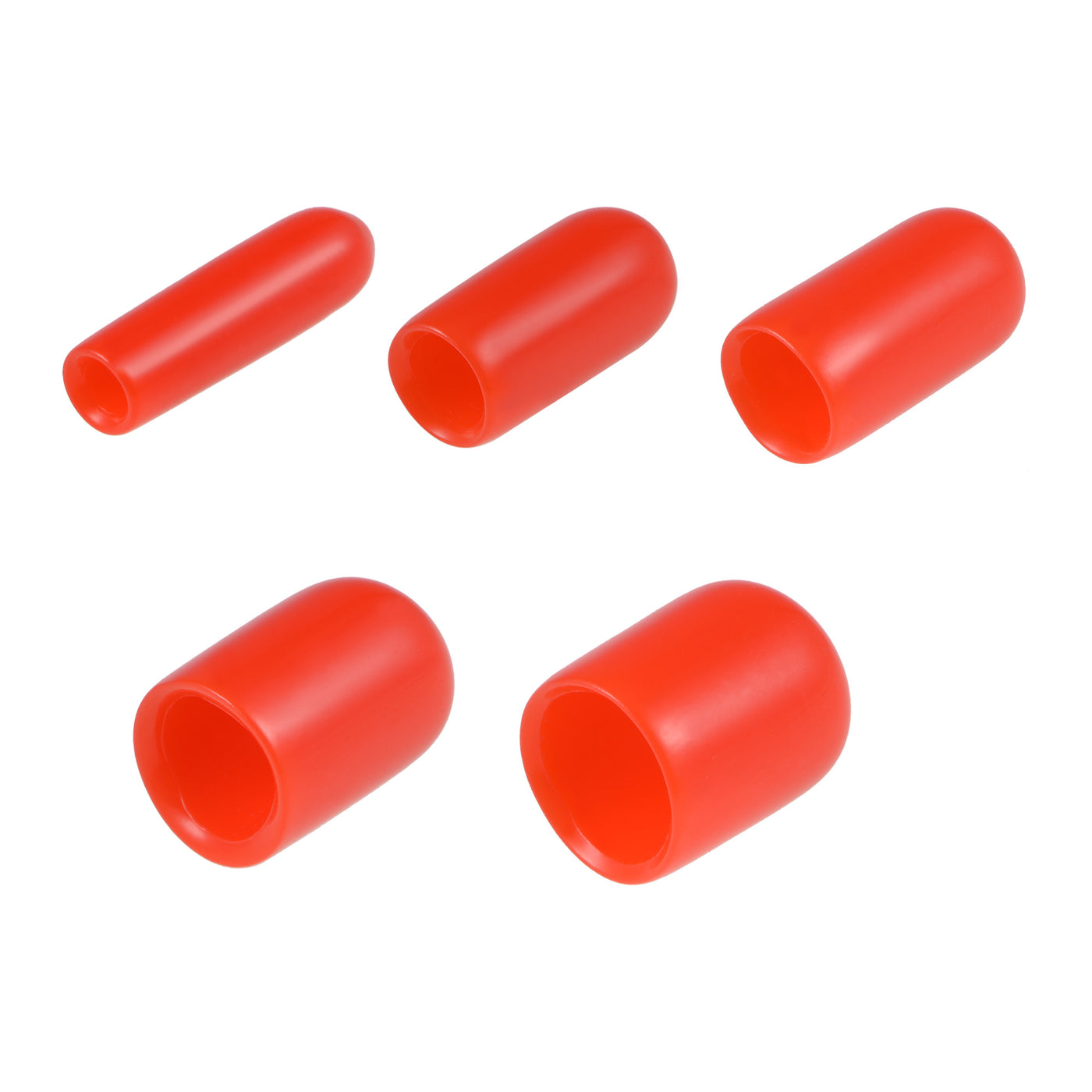 uxcell Uxcell 100pcs Round Rubber End Caps 1/8" 3/16" 1/4" 5/16" 3/8" Red Vinyl Cover Screw Thread Protectors Assortment Kit