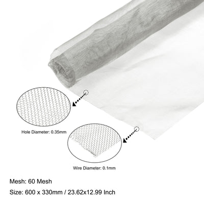 Harfington Uxcell Woven Wire Mesh 24"x13" 600x330mm, 60 Mesh 304 Stainless Steel Filter Screen Sheet, for the Computer Cooling Fan Air Ventilation Cabinet