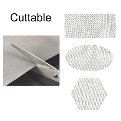 Harfington Uxcell Woven Wire Mesh 12.6"x11.8" 320x300mm, 150 Mesh 304 Stainless Steel Filter Screen Sheet, for Computer Cooling Fan Air Ventilation Cabinet