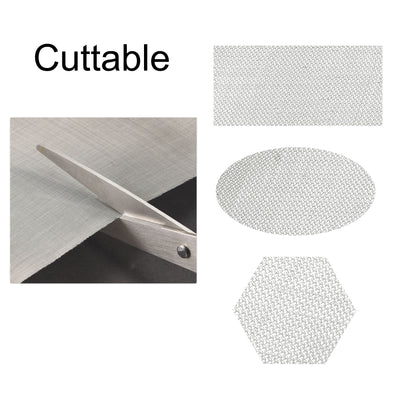 Harfington Uxcell Woven Wire Mesh 12.5"x8.3" 320x210mm, 200 Mesh 304 Stainless Steel Filter Screen Sheet, for Computer Cooling Fan Air Ventilation Cabinet, Pack of 5