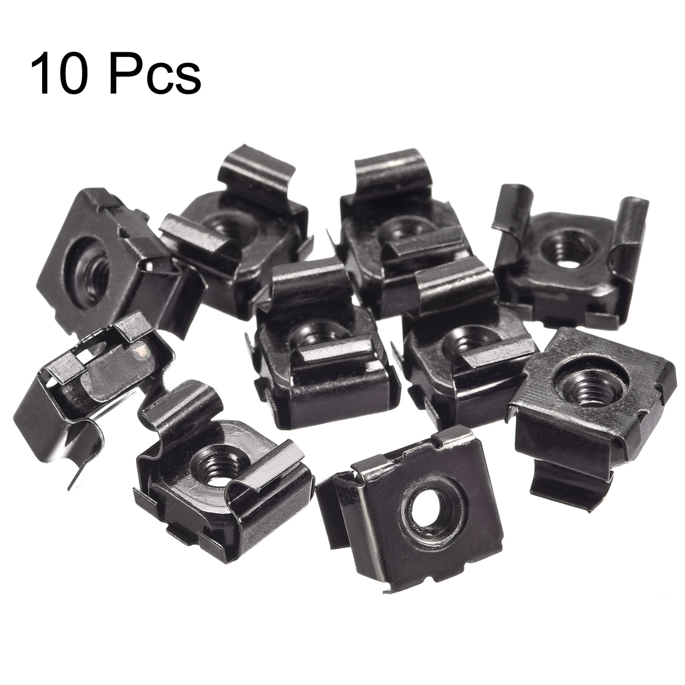 uxcell Uxcell Snap-in Cage Nuts - Carbon Steel Black Zinc Metric Nut for Server Shelve Cabinet