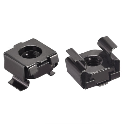 Harfington Uxcell Snap-in Cage Nuts - Carbon Steel Black Zinc Metric Nut for Server Shelve Cabinet
