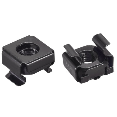 Harfington Uxcell Snap-in Cage Nuts - Carbon Steel Black Zinc Metric Nut for Server Shelve Cabinet