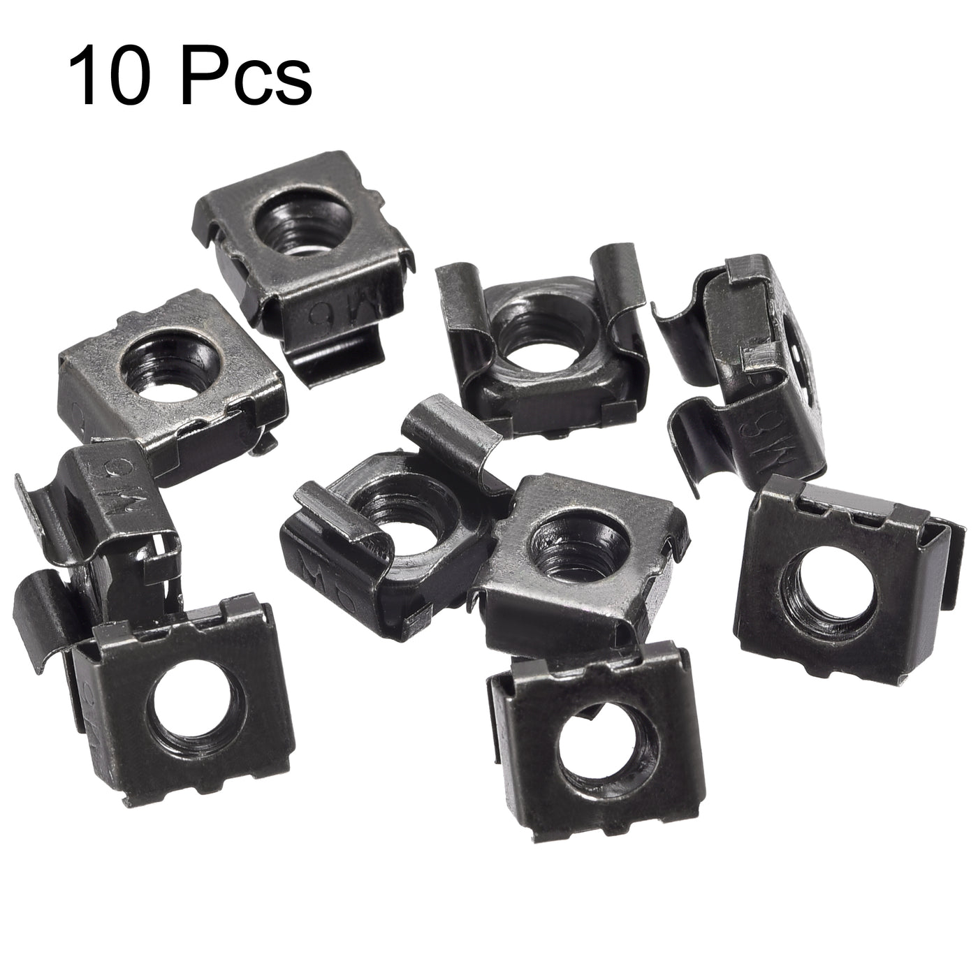 uxcell Uxcell Snap-in Cage Nuts - Carbon Steel Black Zinc Metric Nut for Server Shelve Cabinet