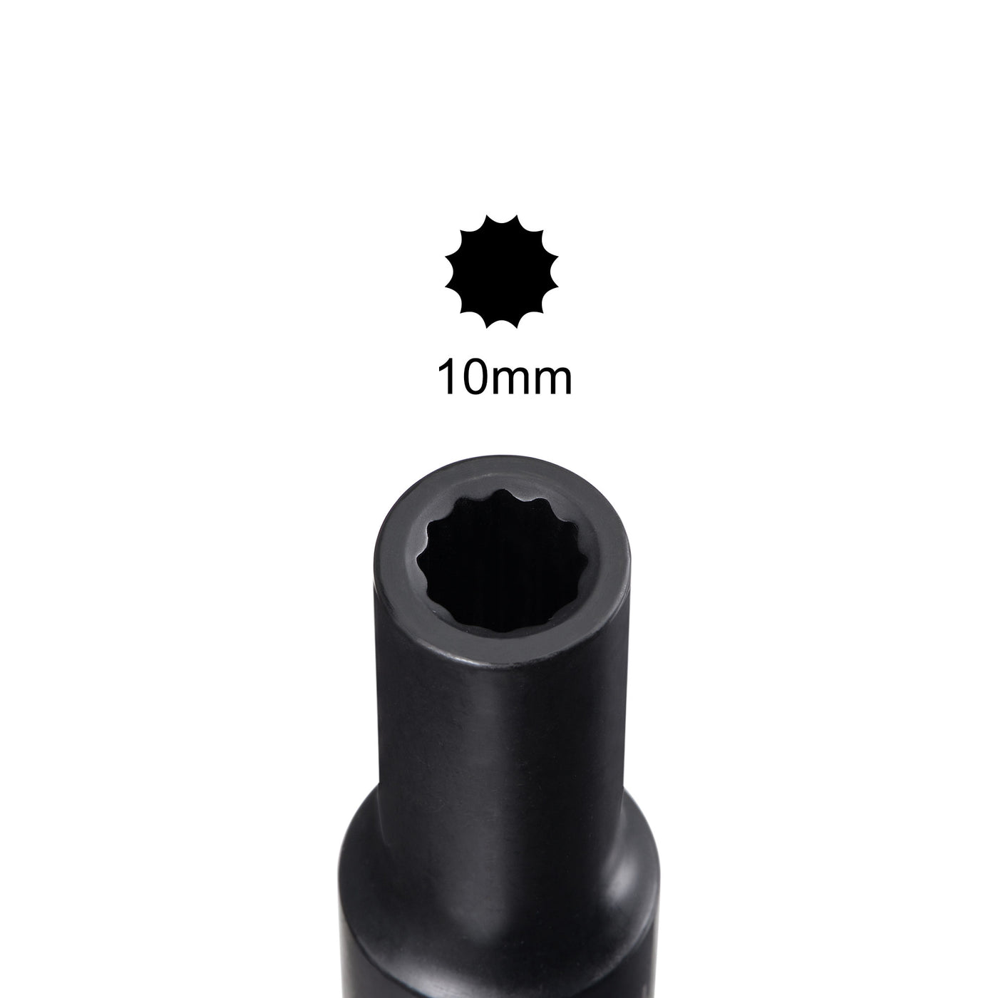 uxcell Uxcell 1/2-Inch Drive 10mm 12-Point Deep Impact Socket, CR-MO Steel 78mm Length, Metric