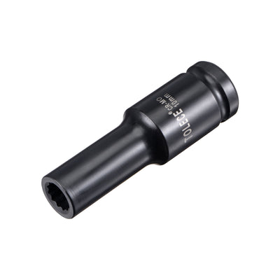 Harfington Uxcell 1/2-Inch Drive 10mm 12-Point Deep Impact Socket, CR-MO Steel 78mm Length, Metric