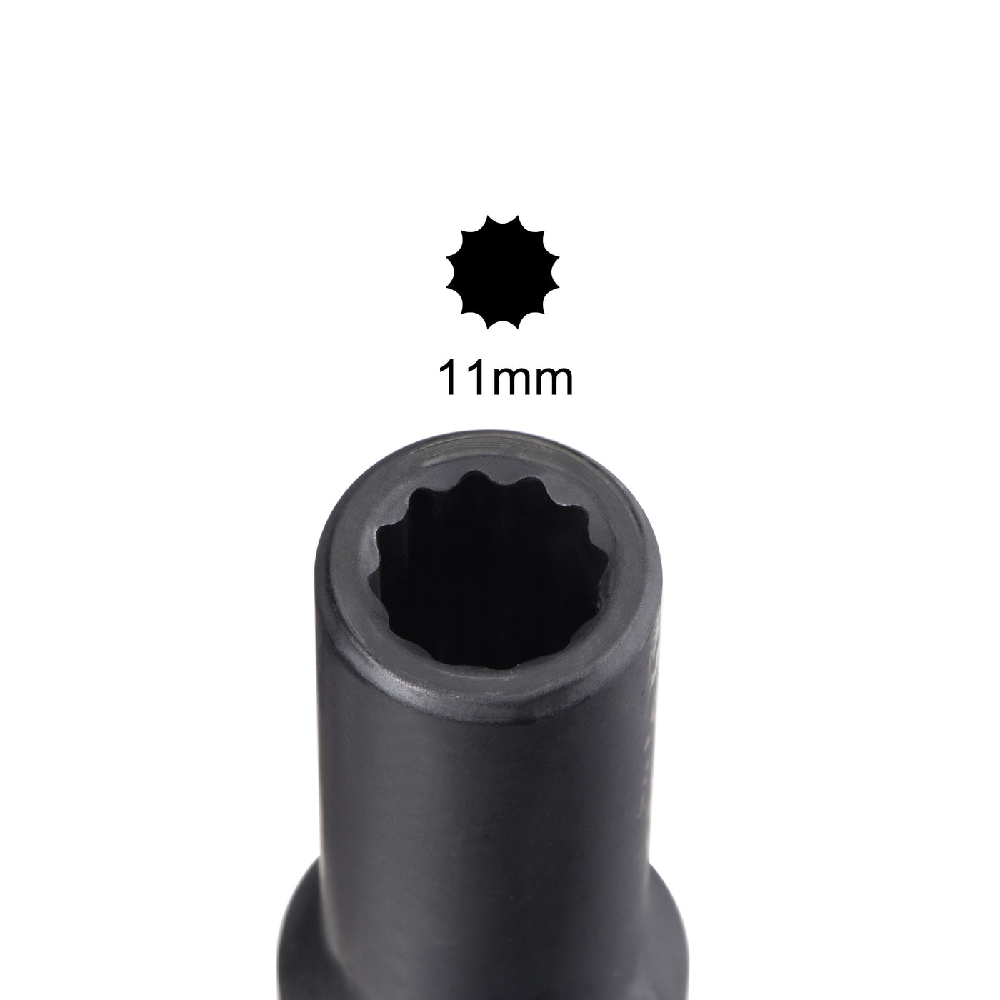 uxcell Uxcell 1/2-Inch Drive 11mm 12-Point Deep Impact Socket, CR-MO Steel 78mm Length, Metric