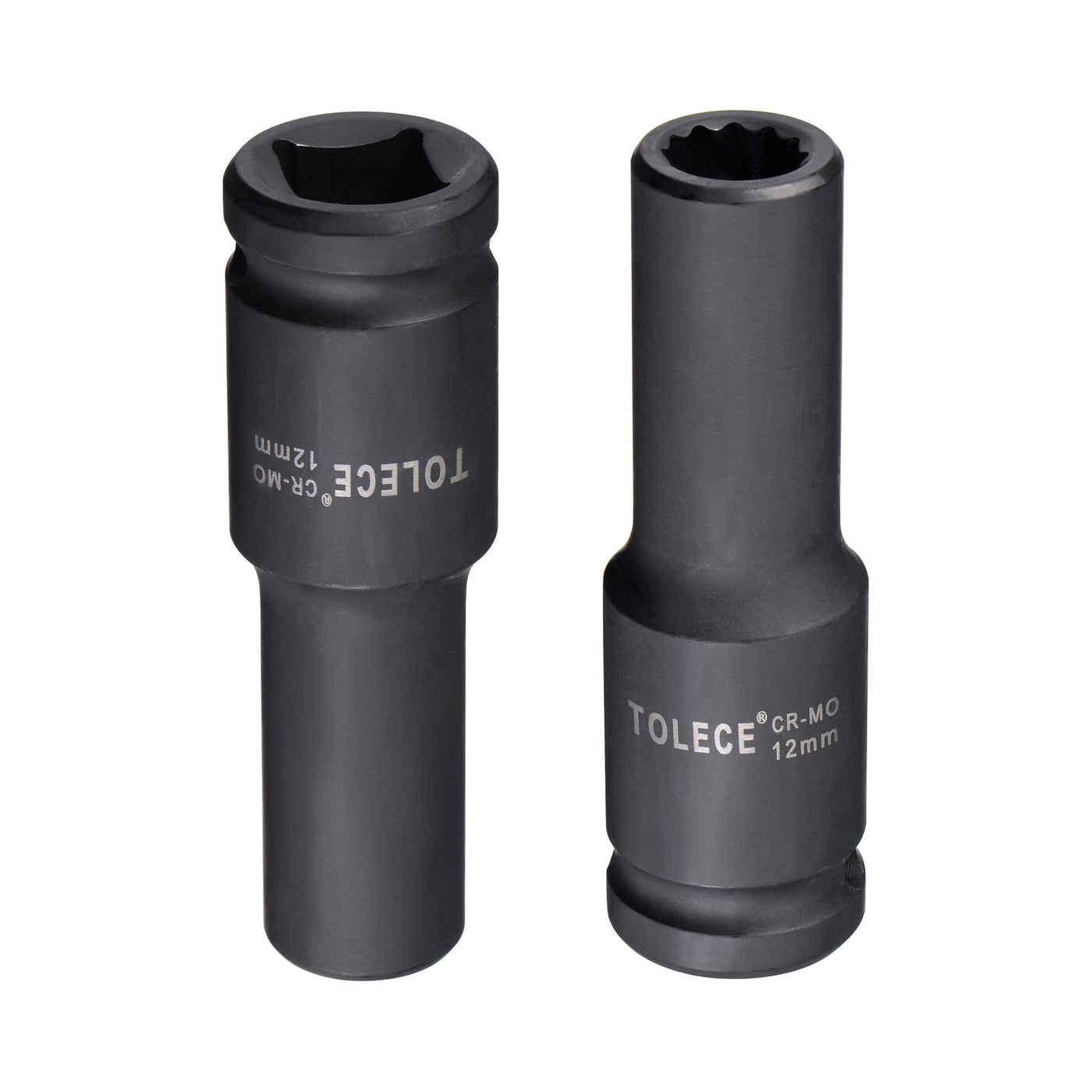 uxcell Uxcell 1/2-Inch Drive 12mm 12-Point Deep Impact Socket, CR-MO Steel 78mm Length, Metric