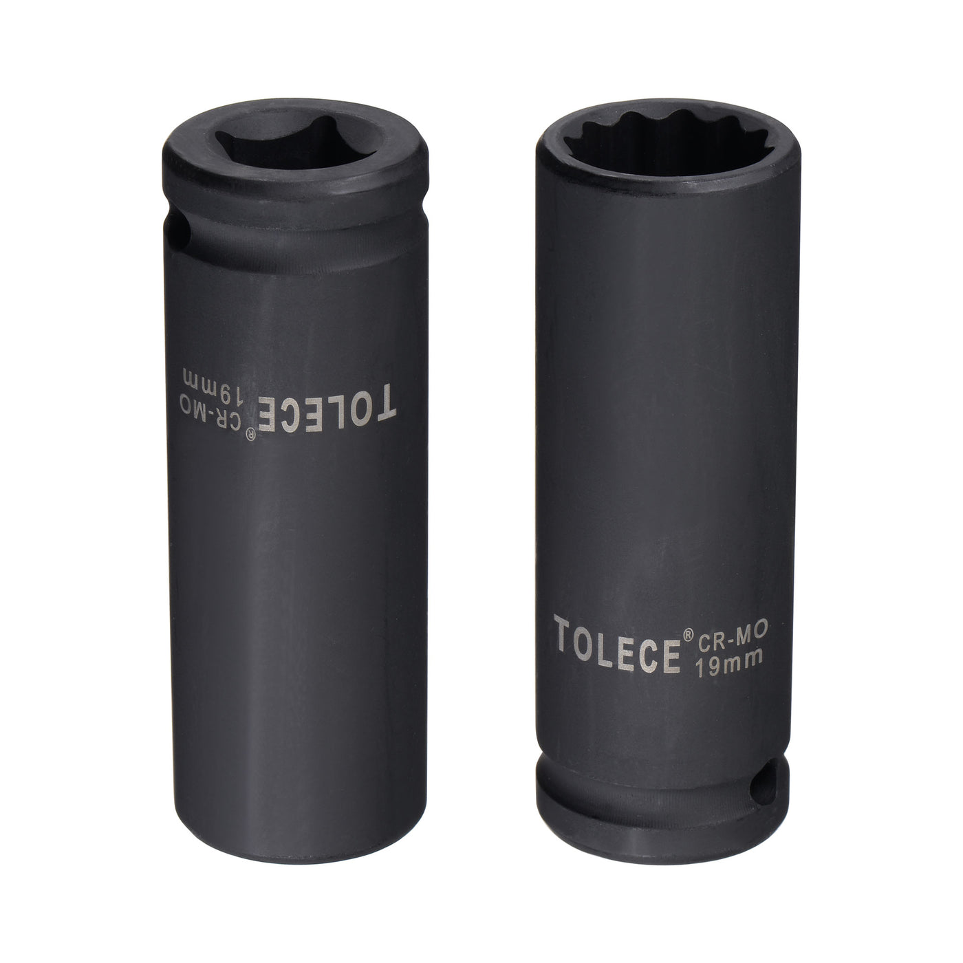 uxcell Uxcell 1/2-Inch Drive 19mm 12-Point Deep Impact Socket, CR-MO Steel 78mm Length, Metric
