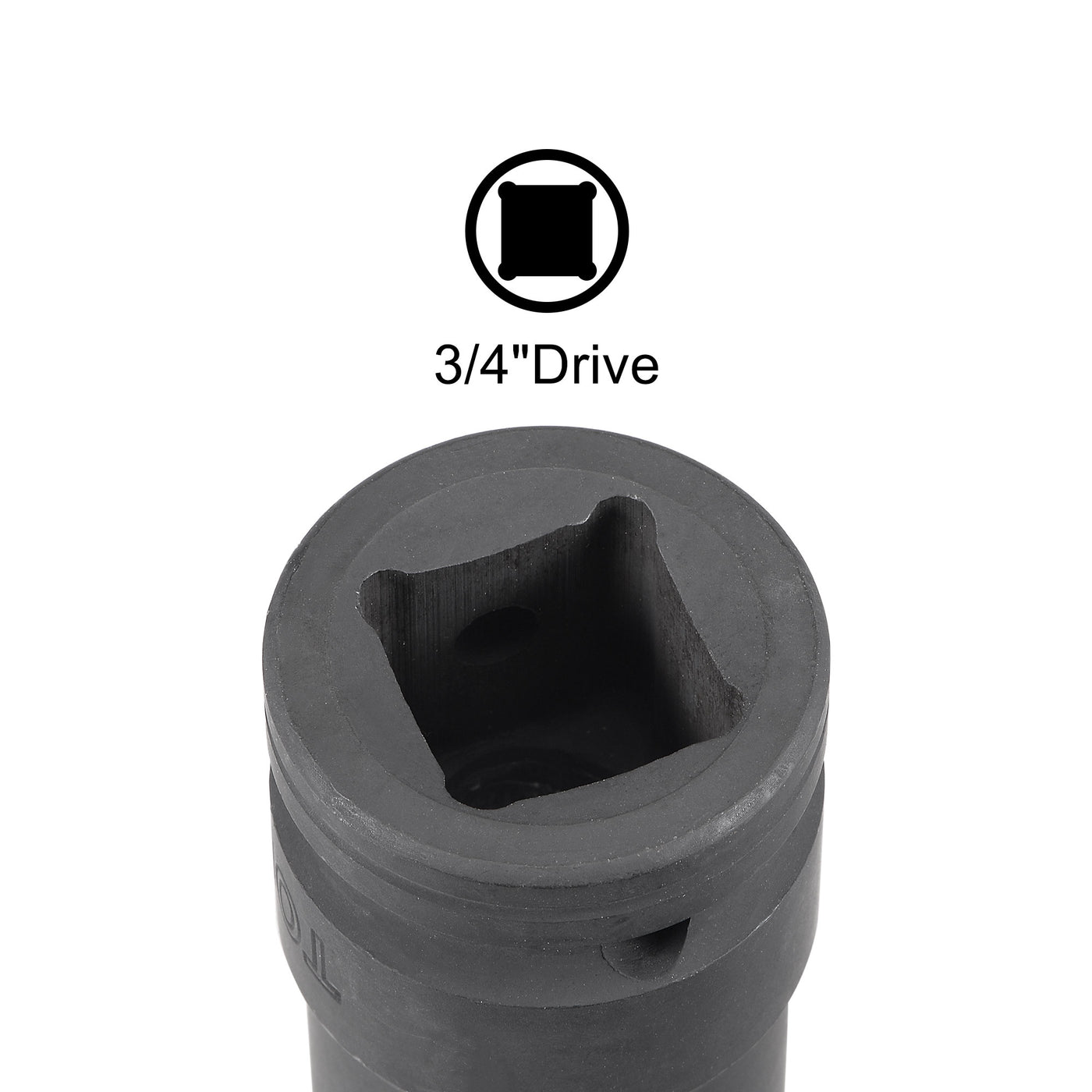 uxcell Uxcell 3/4" Drive 22mm 12-Point Impact Socket, CR-MO Steel 56mm Length, Standard Metric