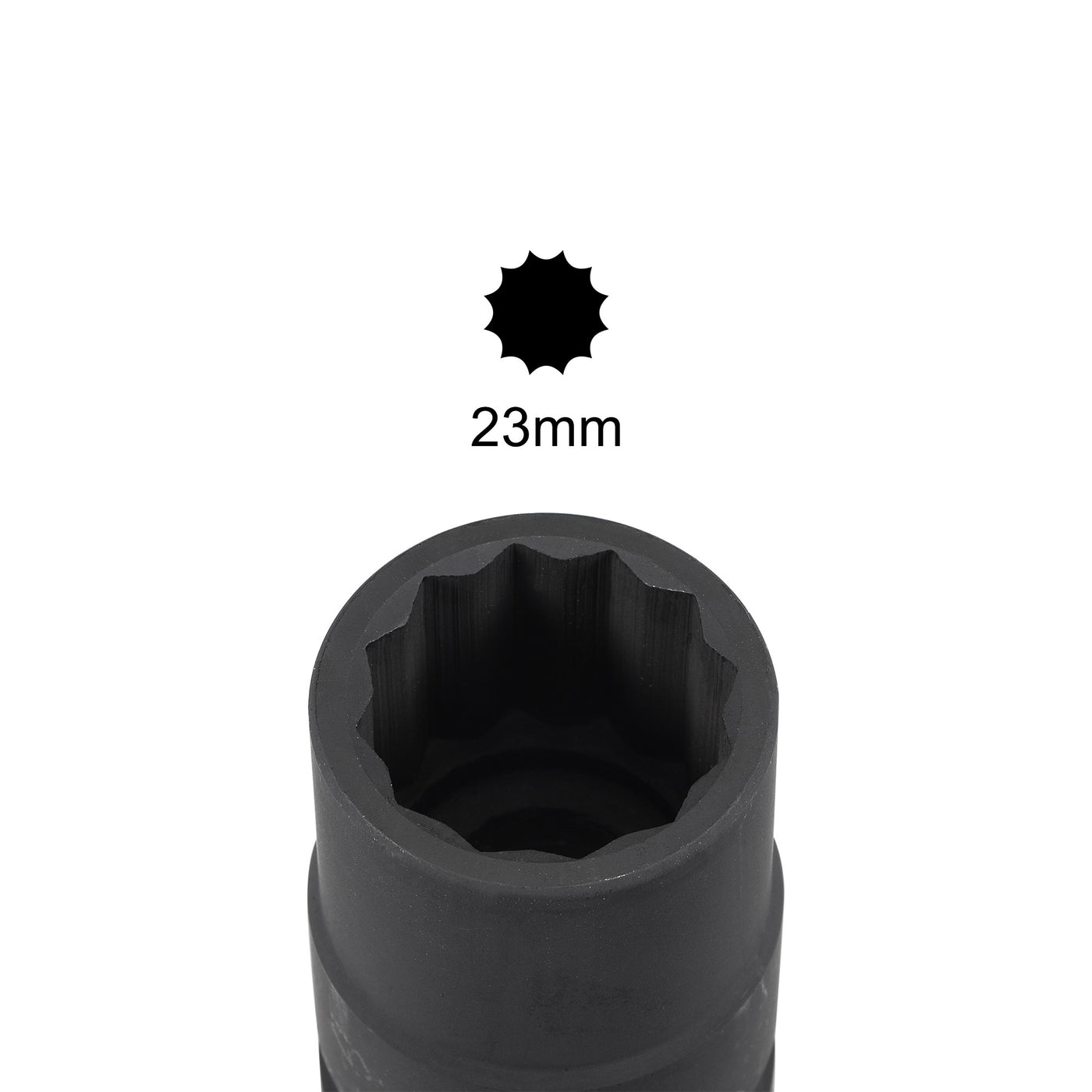 uxcell Uxcell 3/4" Drive 23mm 12-Point Impact Socket, CR-MO Steel 56mm Length, Standard Metric