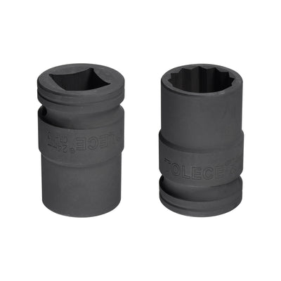 Harfington Uxcell 3/4" Drive 24mm 12-Point Impact Socket, CR-MO Steel 56mm Length, Standard Metric