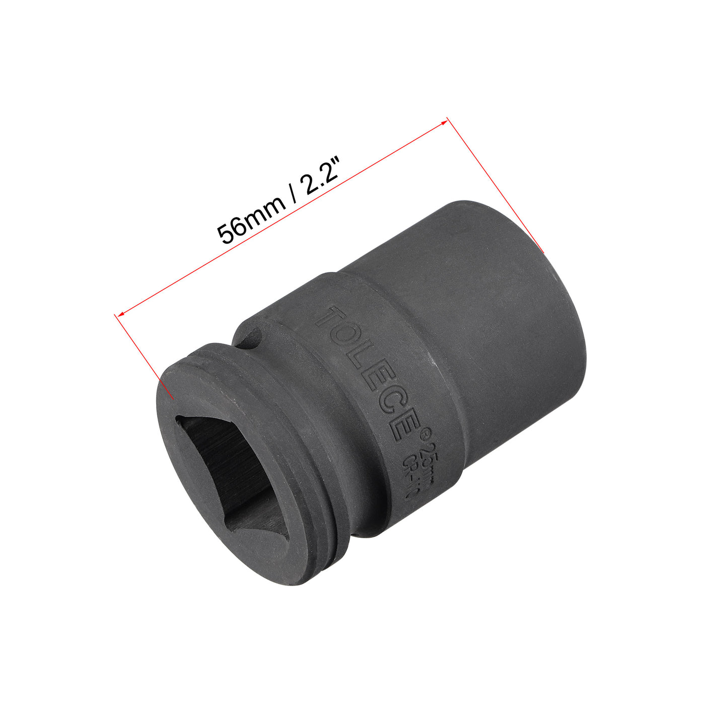 uxcell Uxcell 3/4" Drive 25mm 12-Point Impact Socket, CR-MO Steel 56mm Length, Standard Metric