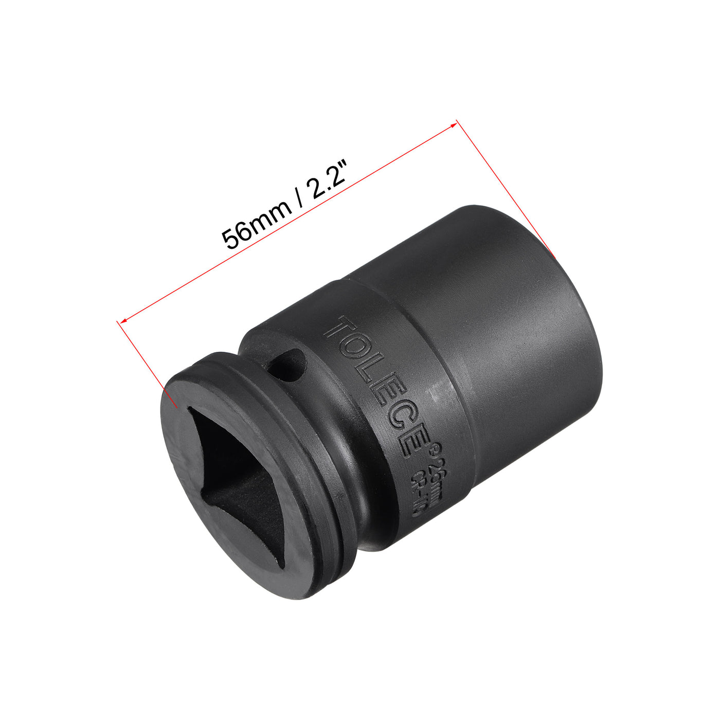 uxcell Uxcell 3/4" Drive 26mm 12-Point Impact Socket, CR-MO Steel 56mm Length, Standard Metric