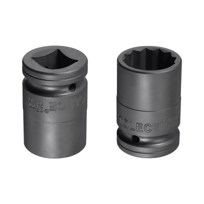 Harfington Uxcell 3/4" Drive 27mm 12-Point Impact Socket, CR-MO Steel 56mm Length, Standard Metric