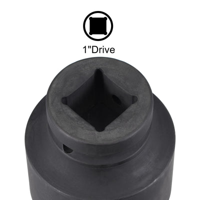 Harfington Uxcell 1-Inch Drive 55mm 12-Point Impact Socket, CR-MO Steel 80mm Length, Standard Metric Sizes