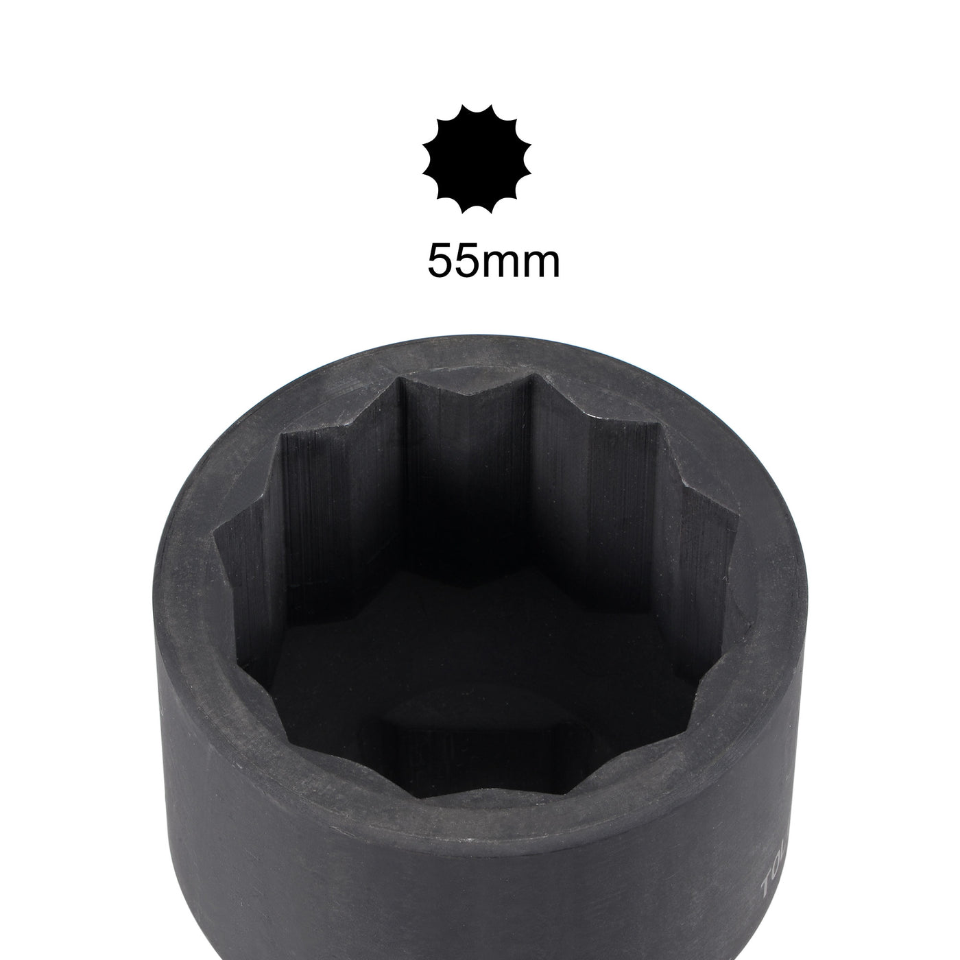 uxcell Uxcell 1-Inch Drive 55mm 12-Point Impact Socket, CR-MO Steel 80mm Length, Standard Metric Sizes