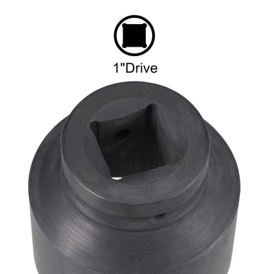 Harfington Uxcell 1-Inch Drive 60mm 12-Point Impact Socket, CR-MO Steel 84mm Length, Standard Metric Sizes