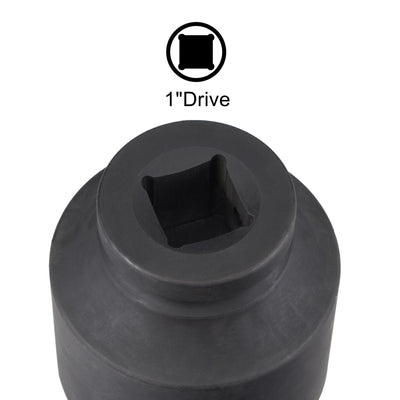 Harfington Uxcell 1-Inch Drive 65mm 12-Point Impact Socket, CR-MO Steel 97mm Length, Standard Metric Sizes
