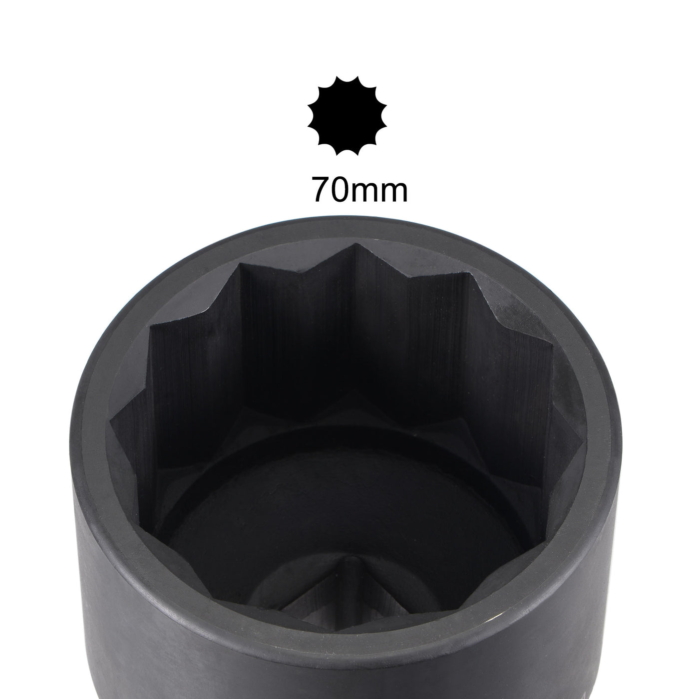 uxcell Uxcell 1-Inch Drive 70mm 12-Point Impact Socket, CR-MO Steel 104mm Length, Standard Metric Sizes