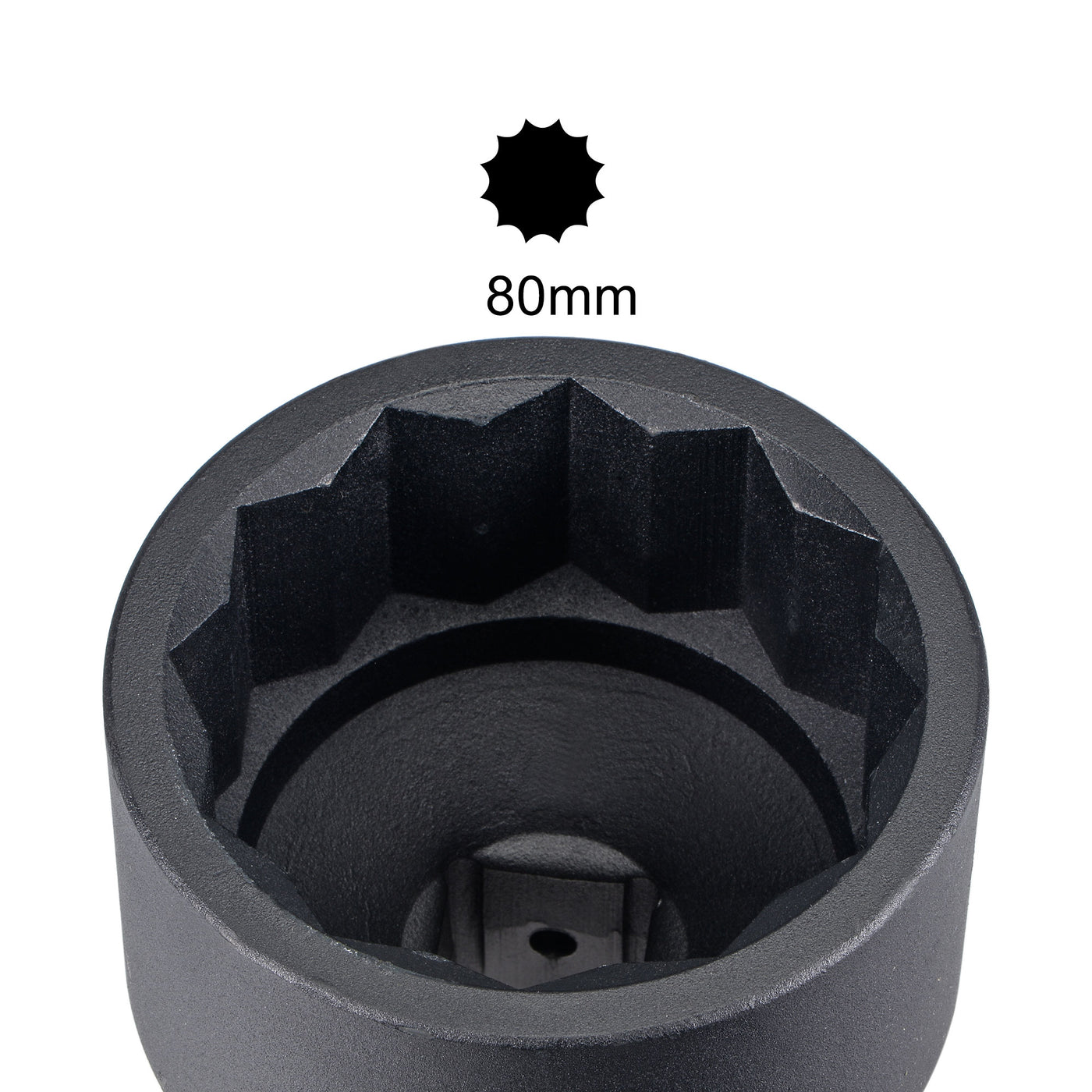 uxcell Uxcell 1-Inch Drive 80mm 12-Point Impact Socket, CR-MO Steel 100mm Length, Standard Metric Sizes