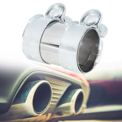 Harfington Exhaust Pipe Sleeve Connector Clamp Coupler for Seat Toledo Ibiza 56 x 94 mm Silver Tone