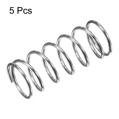 Harfington Uxcell 15mmx1.2mmx40mm 304 Stainless Steel Compression Spring 15.7N Load Capacity 5pcs